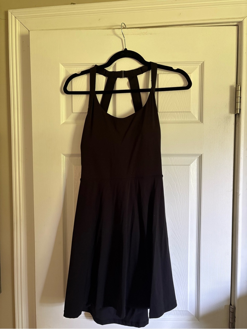 Women's Black athletic Halter Skater Dress